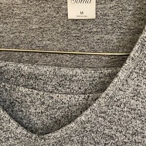 Soma Heathered Gray V-Neck Knit Top